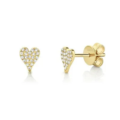 SHY CREATIONS Earrings 010CT DIAMOND PAVE HEART STUD EARRING