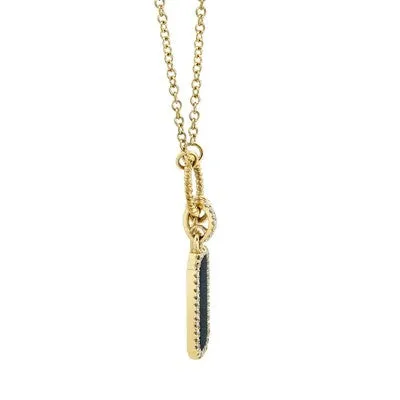 SHY CREATIONS Necklaces 013CT DIAMOND 060CT BLACK ONYX DOG TAG NECKLACE