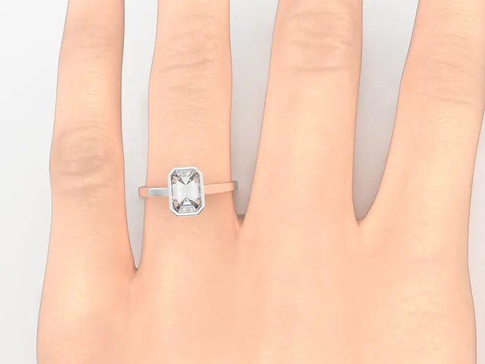Siara 15 Ct Solitaire Emerald Cut Engagement Ring Sapheena Jewelry Rings