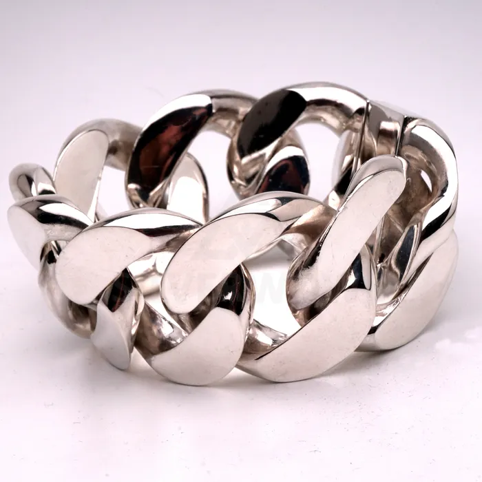 silverwow 40mm Reverse Lock Curb Bracelet Bracelets