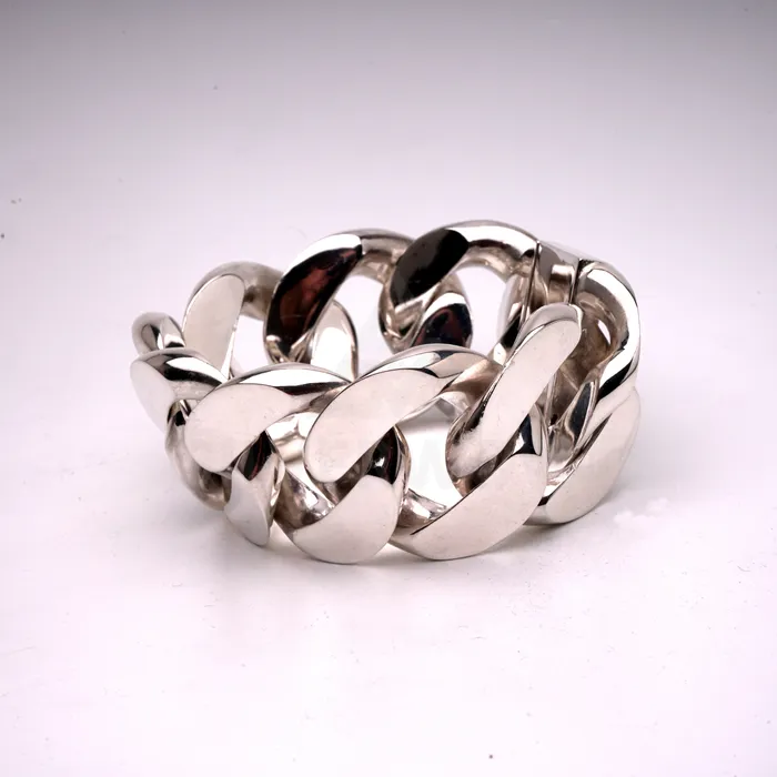 silverwow 40mm Reverse Lock Curb Bracelet Bracelets