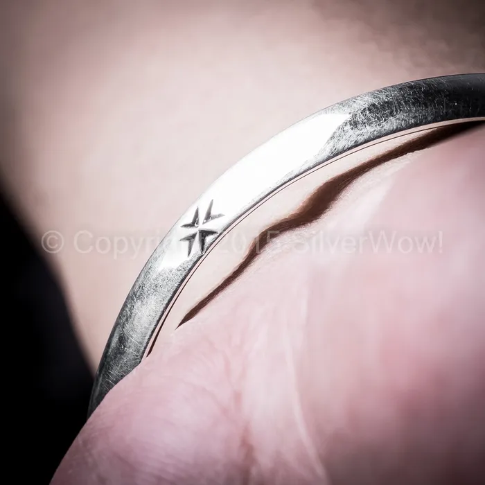 silverwow Bracelets Silver Skull Cuff Bangle