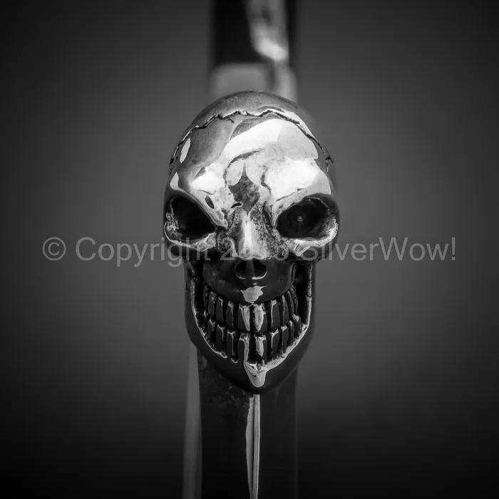 silverwow Bracelets Silver Skull Cuff Bangle
