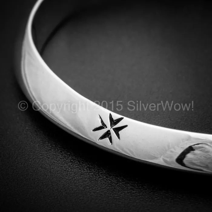 silverwow Bracelets Silver Skull Cuff Bangle