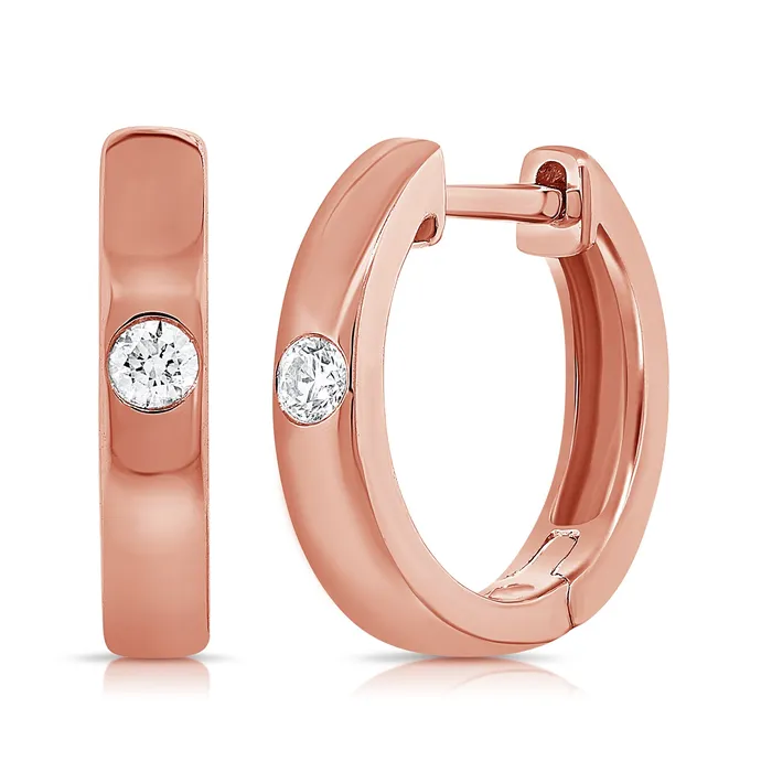 Single Diamond Huggie Earring NicoleHD Jewelry Earrings
