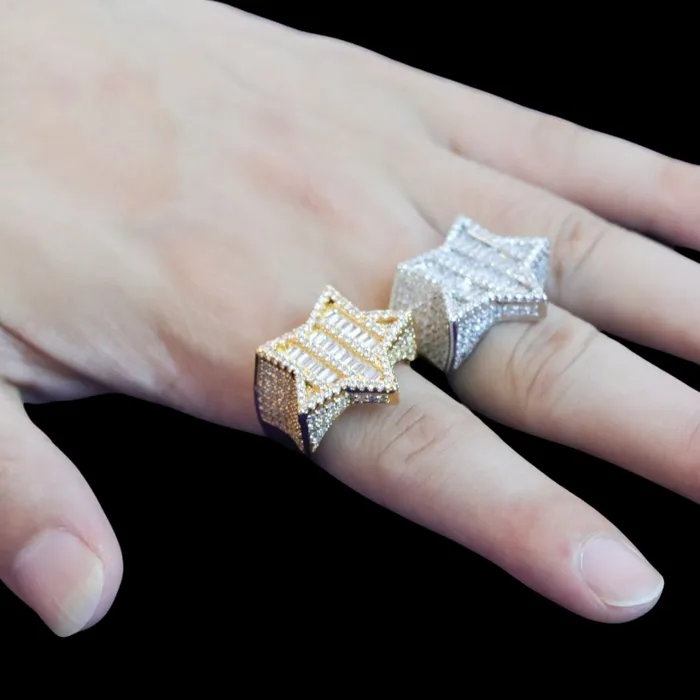 STAR Star VVS Iced Out Diamond Ring Rings