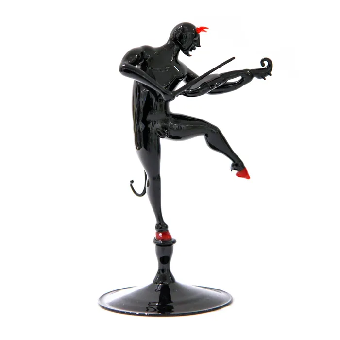 Stefano Busato Paganini Devil with violin Murano Glass Necklaces