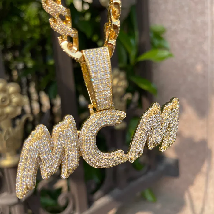 STYLISH Necklaces Trend Luxury Design Iced Out Personalized Custom Name Necklace Pendant