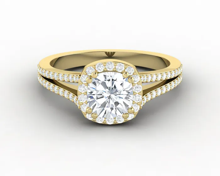 Talya 16 Ct Cushion Cut Halo Engagement Ring with Side Stones Sapheena Jewelry Rings Talya 16 Ct Cushion Cut Halo Engagement Ring with Side Stones Sapheena Jewelry Rings