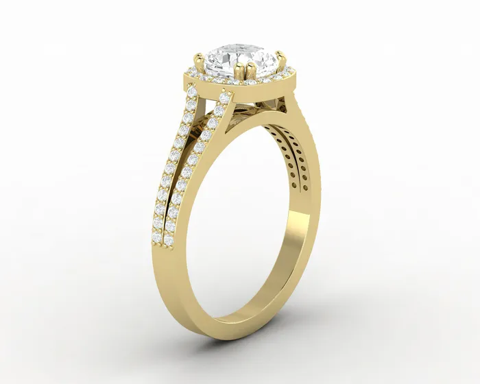 Talya 16 Ct Cushion Cut Halo Engagement Ring with Side Stones Sapheena Jewelry Rings