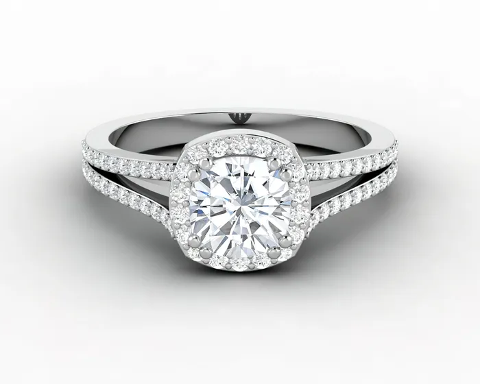 Talya 16 Ct Cushion Cut Halo Engagement Ring with Side Stones Sapheena Jewelry Rings