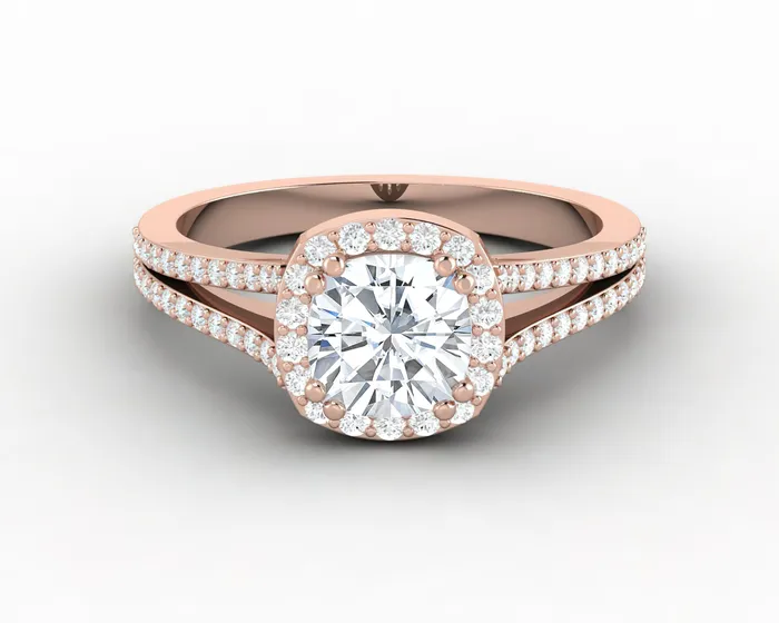 Talya 16 Ct Cushion Cut Halo Engagement Ring with Side Stones Sapheena Jewelry Rings