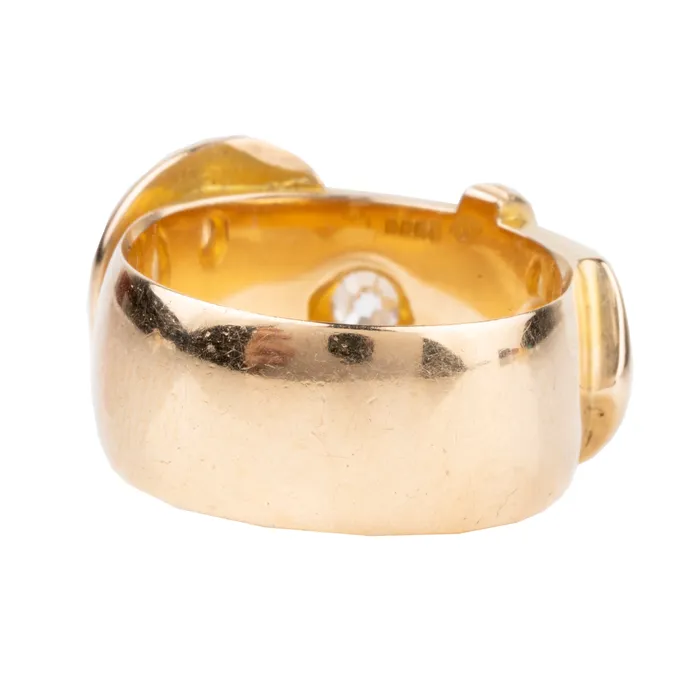 Victorian Diamond Buckle Ring Bell Bird Antiques Rings