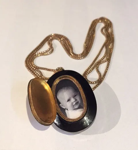 Victorian era 9k long gold chain Bell Bird Antiques Necklaces