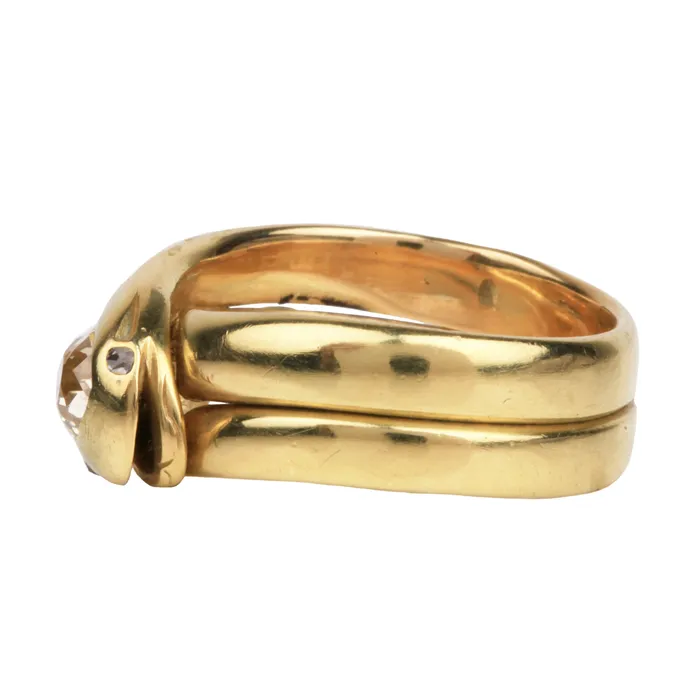 Victorian Era Snake Ring Bell Bird Antiques Rings