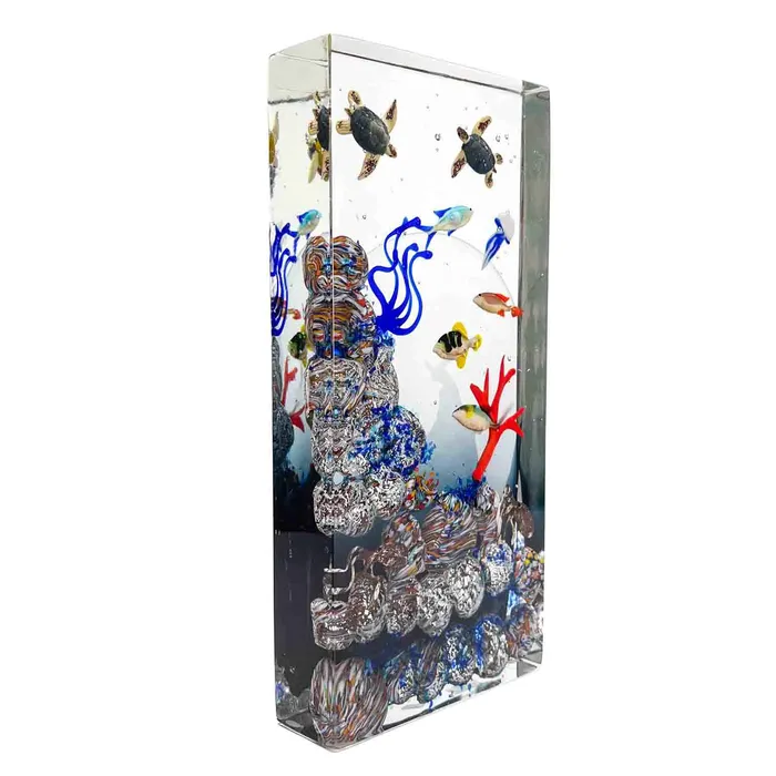 Zanetti Oscar Earrings Murano Glass Aquarium Big Size