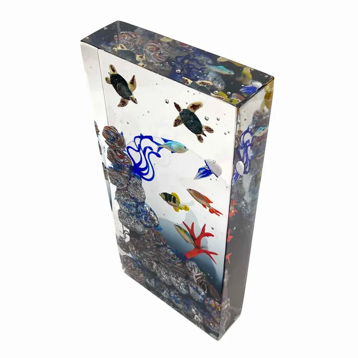 Zanetti Oscar Earrings Murano Glass Aquarium Big Size